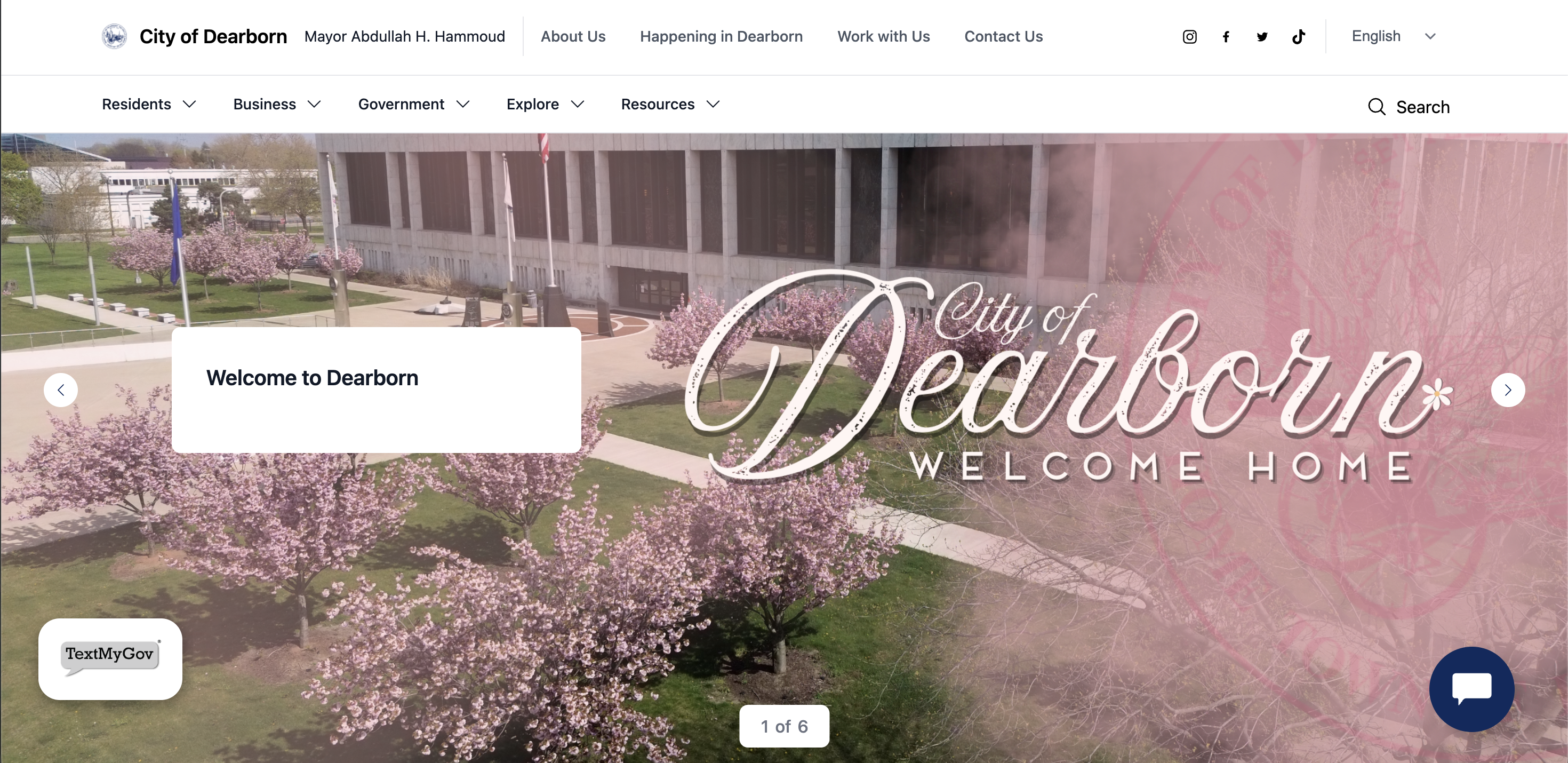 City of Dearborn website screenshot